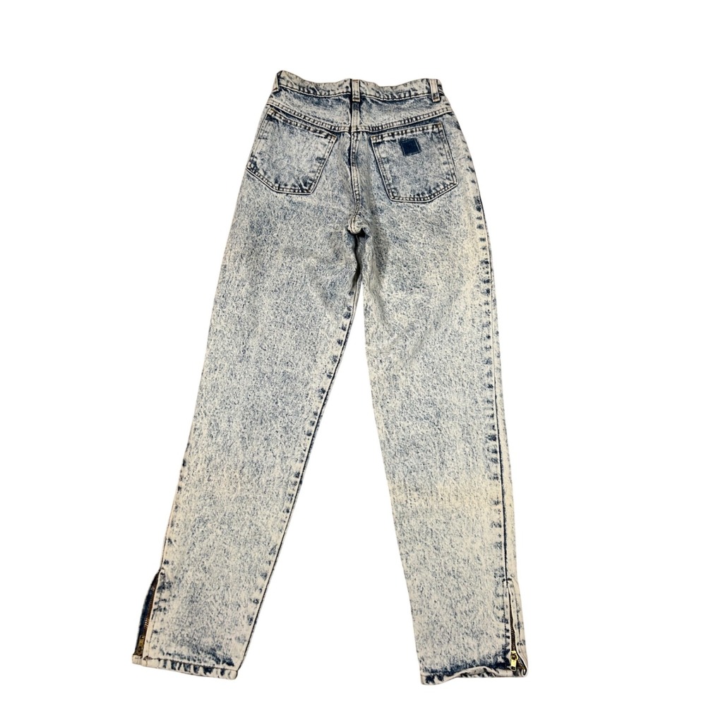 Memphis Vintage 80's Acid Wash Denim Jeans High Rise Zipper‎ Ankle Women's 24'